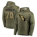 A.Cardinals #70 Paris Johnson Jr. Player Olive Salute to Service Pullover Hoodie Home Game Odoa Stitched Jerseys
