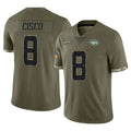 NY.Jets #8 Andre Cisco Player Olive Salute To Service Limited Odoa Stitched Jerseys