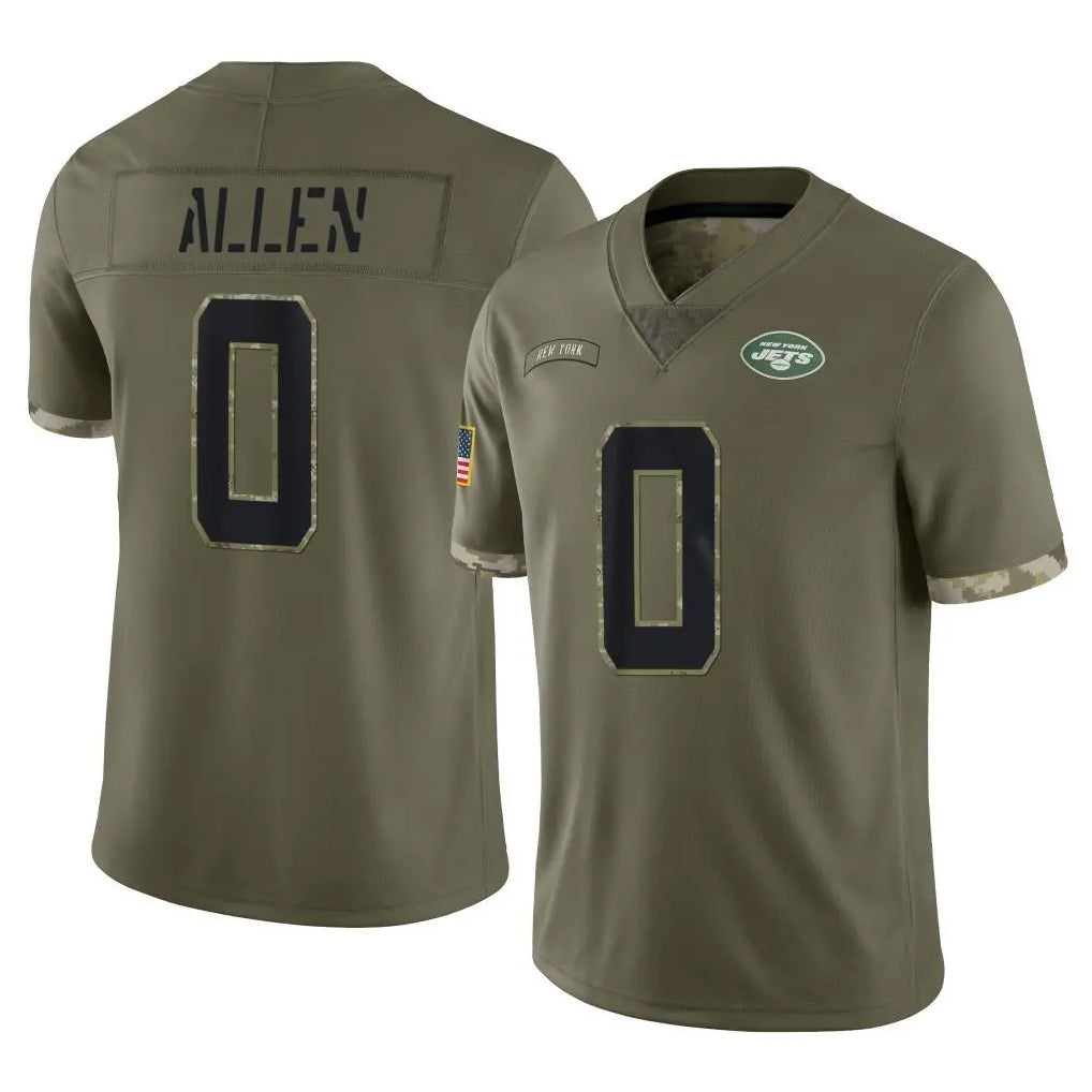 NY.Jets #0 Braelon Allen Player Olive Salute To Service Limited Odoa Stitched Jerseys