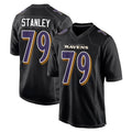 B.Ravens #79 Ronnie Stanley Player Black Carbon Fashion Home Game Odoa Stitched Jerseys