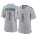 LA.Chargers #1 Quentin Johnston Player Gray Atmosphere Fashion Home Game Odoa Stitched Jerseys