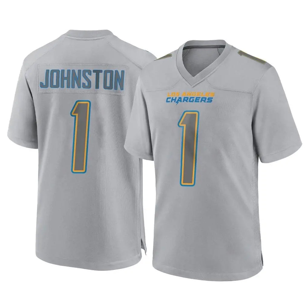 LA.Chargers #1 Quentin Johnston Player Gray Atmosphere Fashion Home Game Odoa Stitched Jerseys