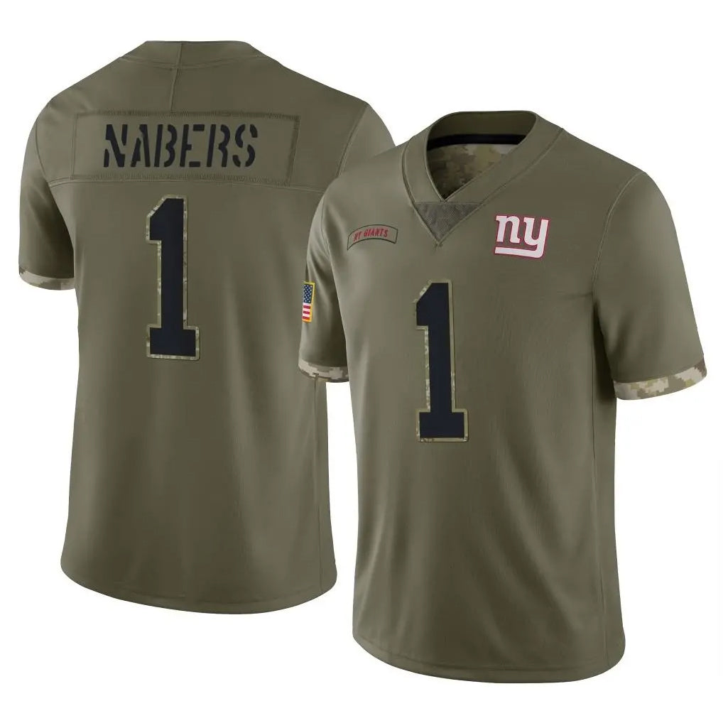 NY.Giants #1 Malik Nabers Player Olive Salute To Service Limited Odoa Stitched Jerseys