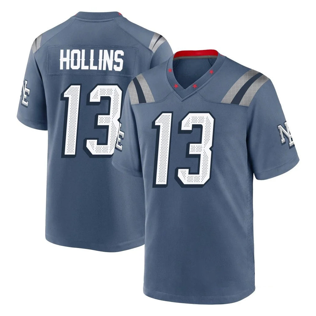 NE.Patriots #13 Mack Hollins Player Blue Rivalries Collection Home Game Odoa Stitched Jerseys