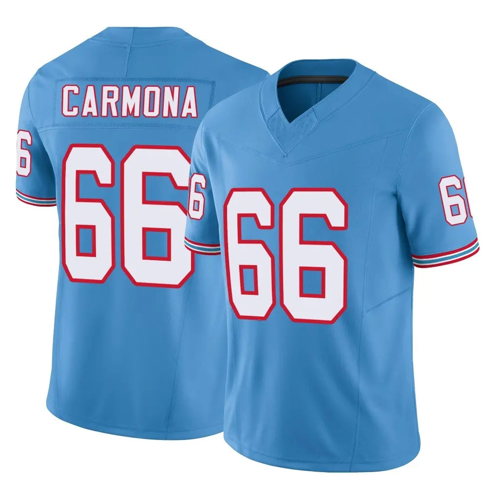 T.Titans #66 Fernando Carmona Jr. Player Light Blue Limited Vapor F.U.S.E. Home Game Odoa Stitched Jerseys