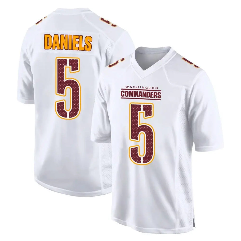 W.Commanders #5 Jayden Daniels Player White Tundra Fashion Home Game Odoa Stitched Jerseys