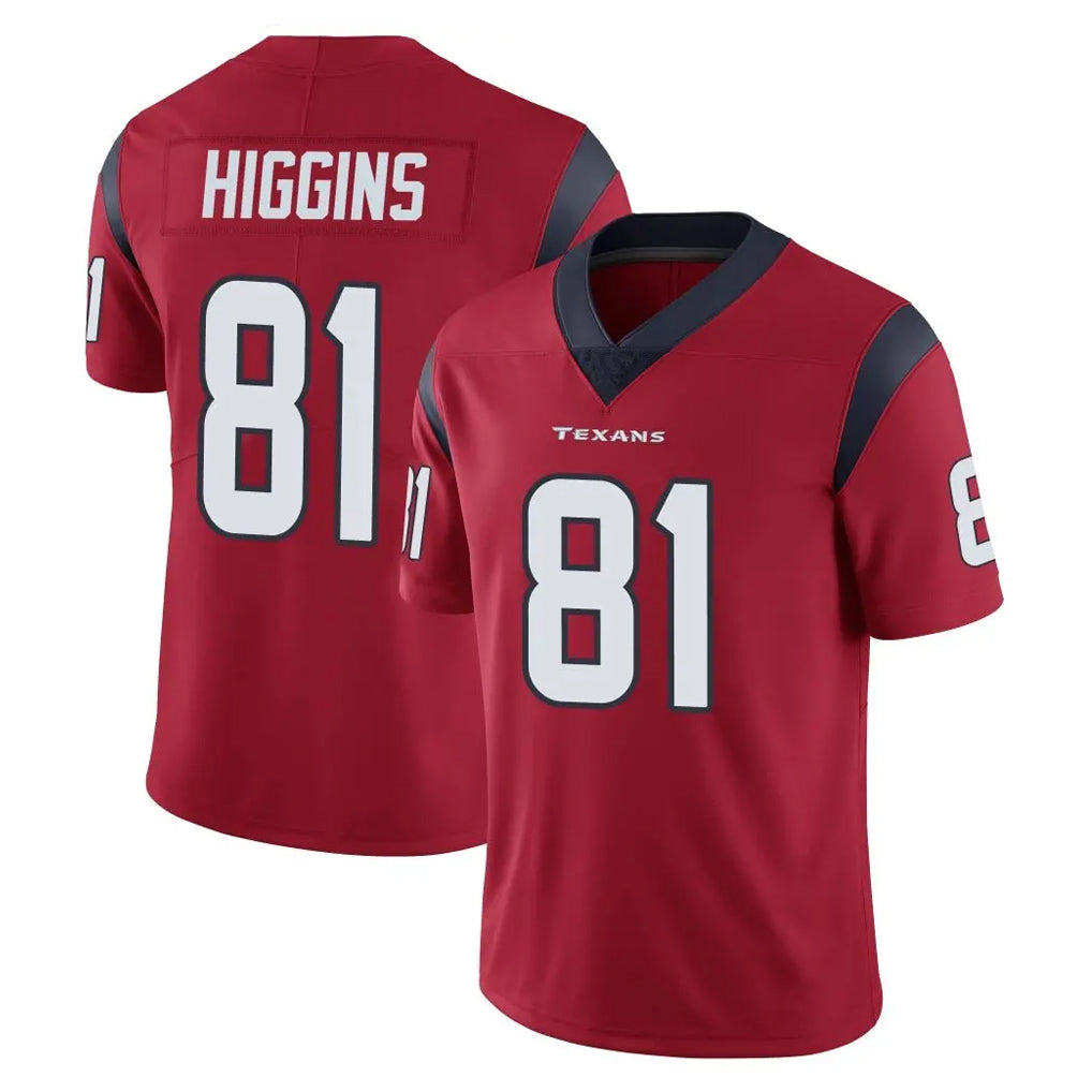 H.Texans #81 Jayden Higgins Player Red Limited Vapor Untouchable Home Game Odoa Stitched Jerseys