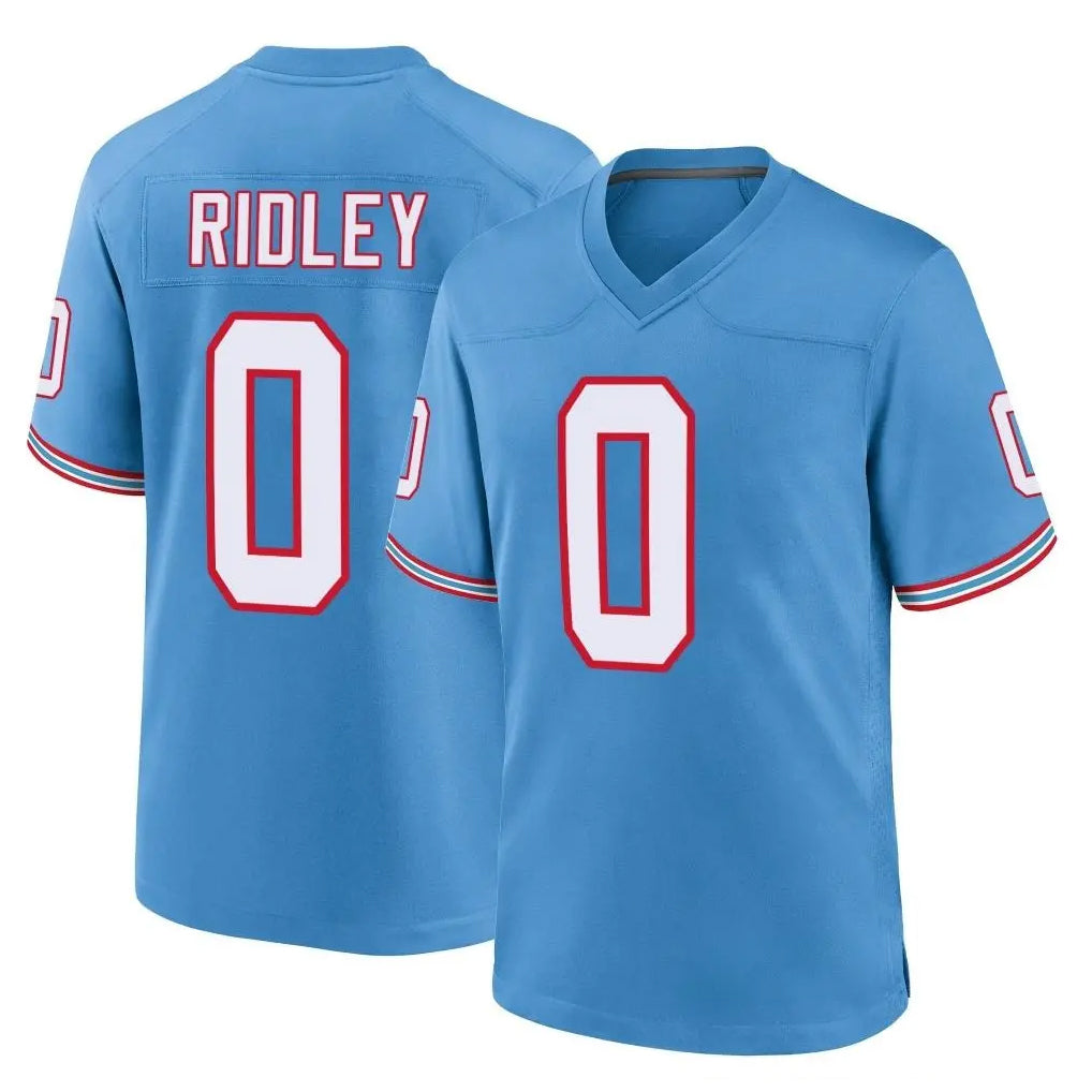 T.Titans #0 Calvin Ridley Player Light Blue Oilers Throwback Home Game Odoa Stitched Jerseys