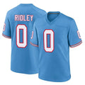 T.Titans #0 Calvin Ridley Player Light Blue Oilers Throwback Home Game Odoa Stitched Jerseys