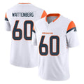 D.Broncos #60 Luke Wattenberg Player White Limited Vapor F.U.S.E. Home Game Odoa Stitched Jerseys