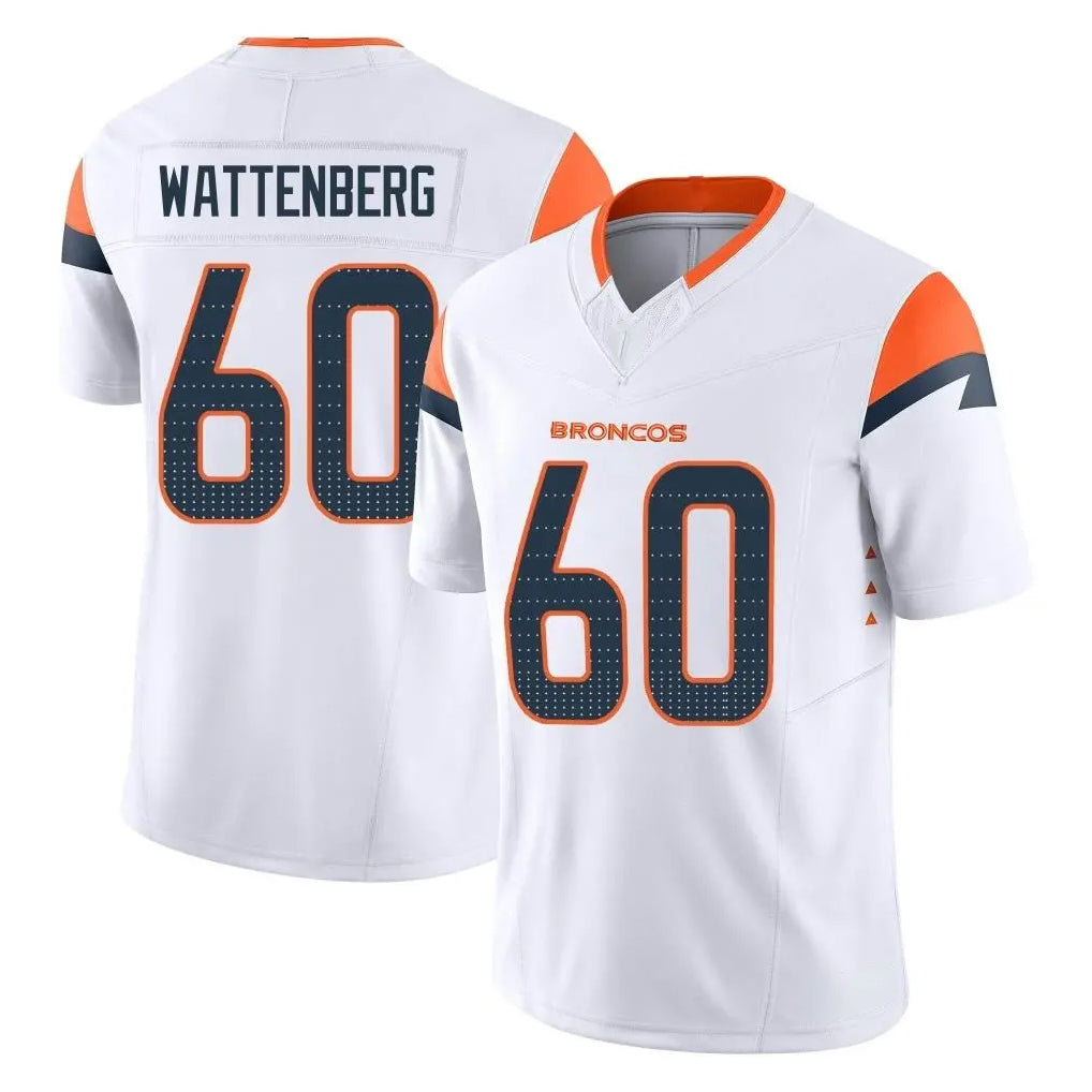 D.Broncos #60 Luke Wattenberg Player White Limited Vapor F.U.S.E. Home Game Odoa Stitched Jerseys
