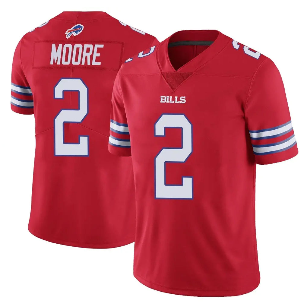 B.Bills #2 DJ Moore Player Red Vapor Untouchable Limited Odoa Stitched Jerseys
