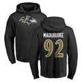 B.Ravens #92 Nnamdi Madubuike Player Black Pullover Hoodie Odoa Stitched Jerseys