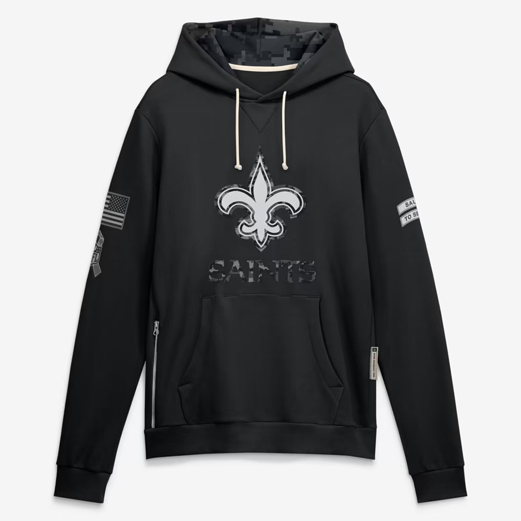 NO.Saints 2026 Black Logo Pullover Hoodies Limited Game Odoa Stitched Jerseys