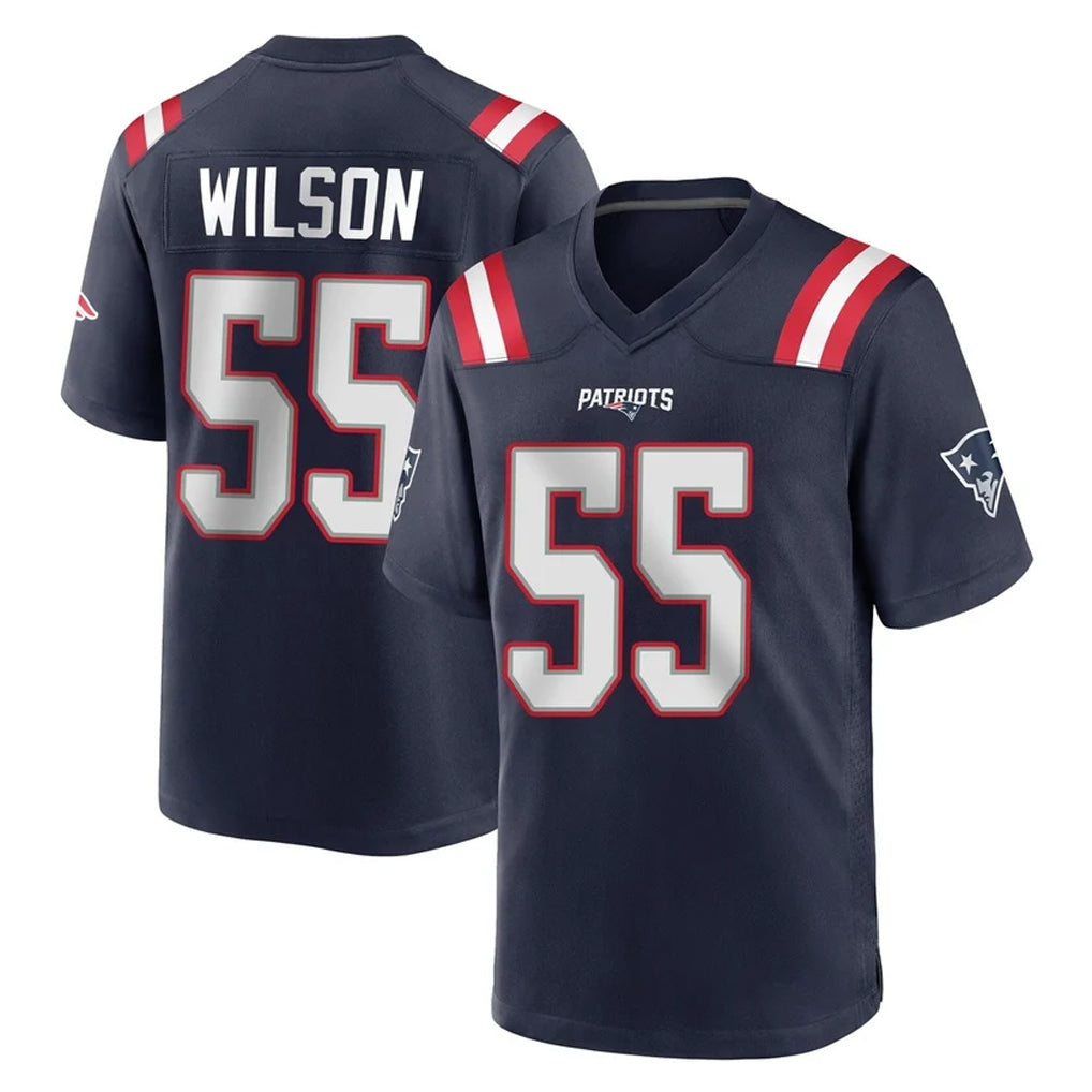NE.Patriots #55 Jared Wilson Player Navy Home Game Odoa Stitched Jerseys