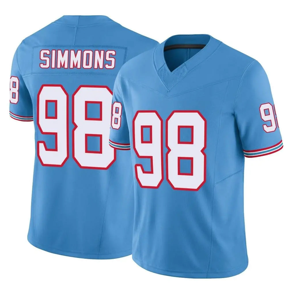 T.Titans #98 Jeffery Simmons Player Light Blue Limited Vapor F.U.S.E. Home Game Odoa Stitched Jerseys
