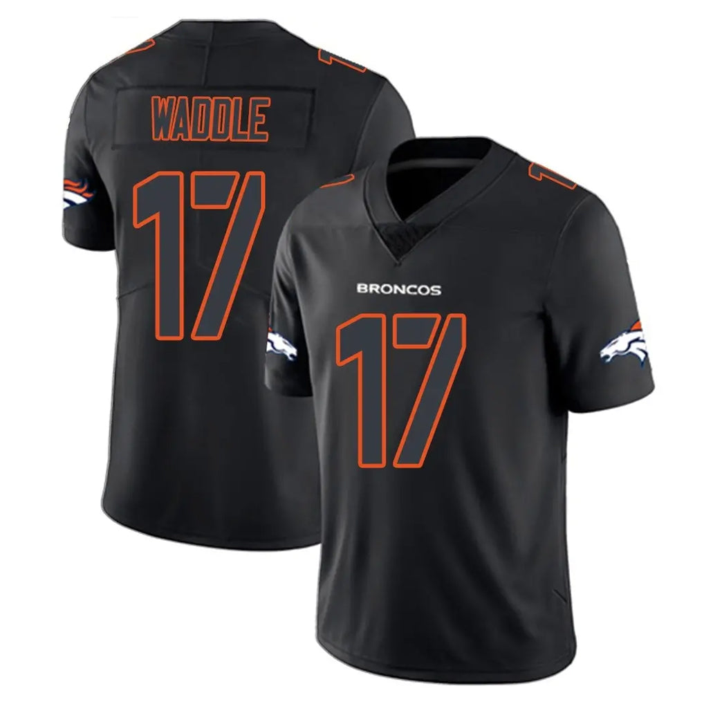 D.Broncos #17 Jaylen Waddle Player Black Impact Limited Game Odoa Stitched Jerseys