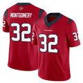 H.Texans #32 David Montgomery Player Red Limited Vapor F.U.S.E. Home Game Odoa Stitched Jerseys