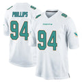 M.Dolphins #94 Jordan Phillips Player White Home Game Odoa Stitched Jerseys