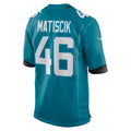 Odoa J.Jaguars #46 Ross Matiscik Teal Game Jersey