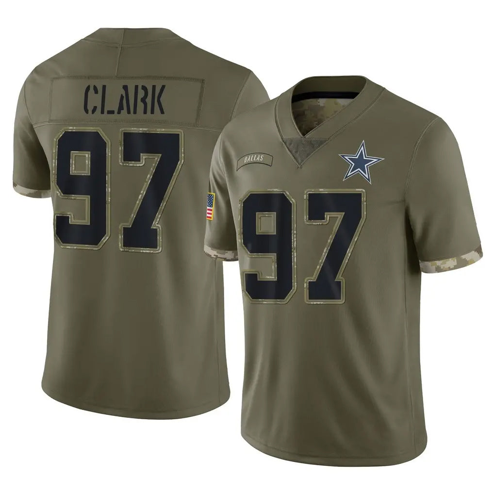 D.Cowboys #97 Kenny Clark Player Olive Salute to Service Limited Game Odoa Stitched Jerseys