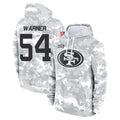SF.49ers #54 Fred Warner Player Arctic Camo Limited Salute to Service Pullover Hoodies Game Odoa Stitched Jerseys