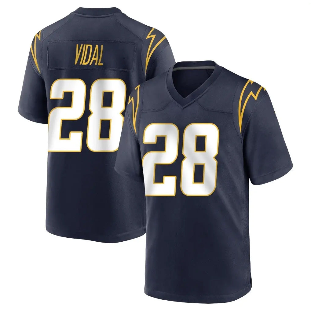 LA.Chargers #28 Kimani Vidal Player Navy Home Game Odoa Stitched Jerseys