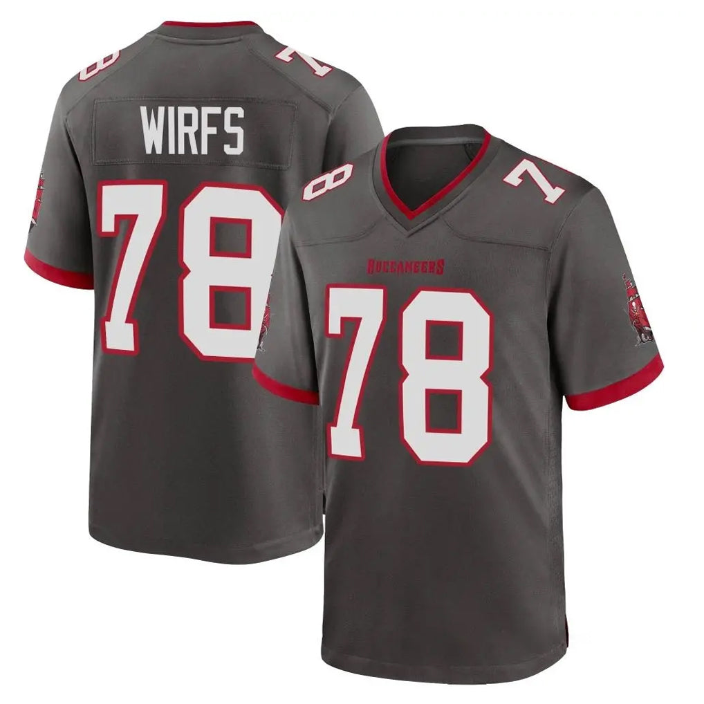 TB.Buccaneers #78 Tristan Wirfs Player Pewter Alternate Home Game Odoa Stitched Jerseys