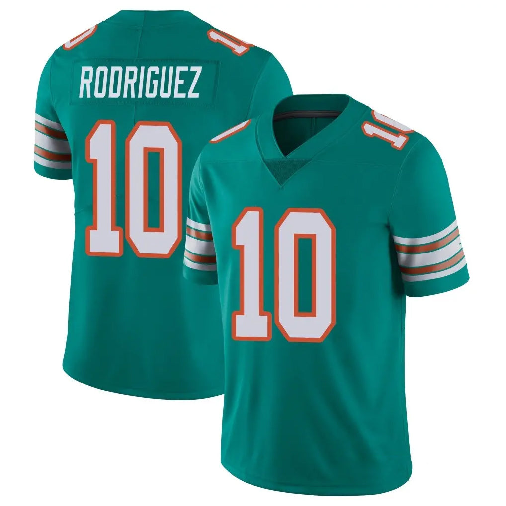 M.Dolphins #10 Jacob Rodriguez Player Aqua Limited Alternate Vapor Untouchable Home Game Odoa Stitched Jerseys