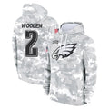P.Eagles #2 Riq Woolen Player Arctic Camo Salute to Service Pullover Hoodies Limited Game Odoa Stitched Jerseys