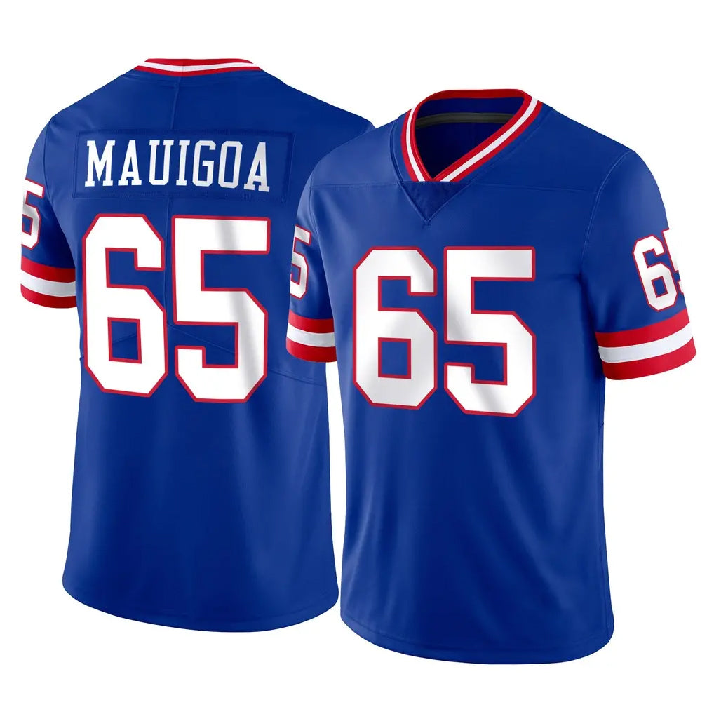NY.Giants #65 Francis Mauigoa Player Royal Classic Vapor Home Game Odoa Stitched Jerseys