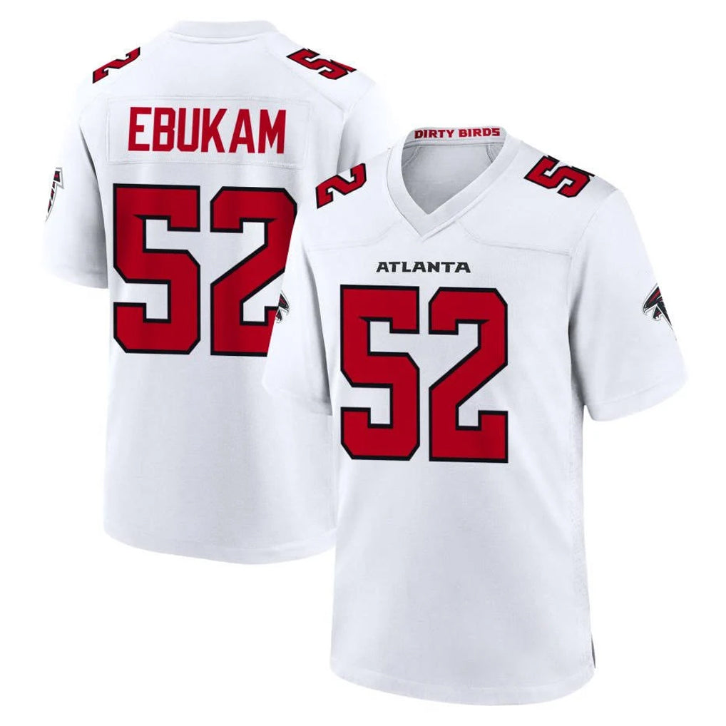 A.Falcons #52 Samson Ebukam Player White Team Color Home Game Odoa Stitched Jerseys