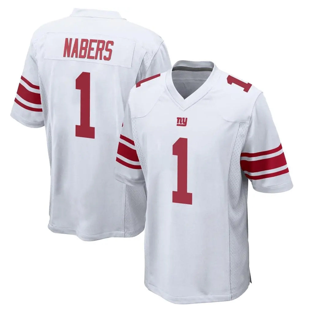 NY.Giants #1 Malik Nabers Player White Home Game Odoa Stitched Jerseys