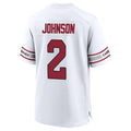 A.Cardinals #2 Will Johnson Player White Home Game Qdoa Stitched Jerseys