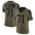 J.Jaguars #71 Tony Boselli Player Olive Salute To Service Limited Game Odoa Stitched Jerseys