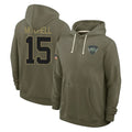 NY.Jets #15 Adonai Mitchell Player Olive Salute to Service Pullover Hoodies Limited Odoa Stitched Jerseys