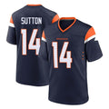 D.Broncos #14 Courtland Sutton Player Navy Home Game Odoa Stitched Jerseys