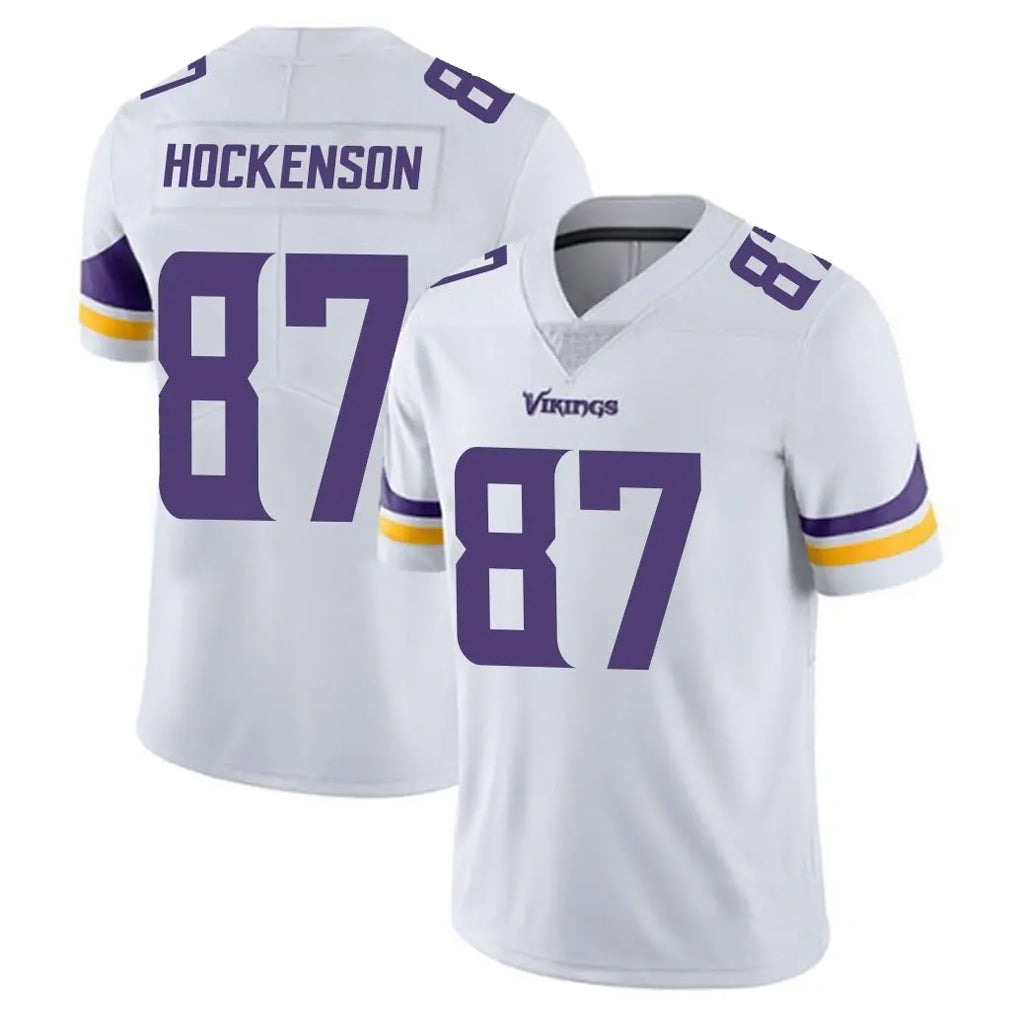 M.Vikings #87 T.J. Hockenson Player White Limited Vapor Untouchable Home Game Odoa Stitched Jerseys