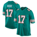 M.Dolphins #17 Trey Moore Player Aqua Alternate Home Game Odoa Stitched Jerseys