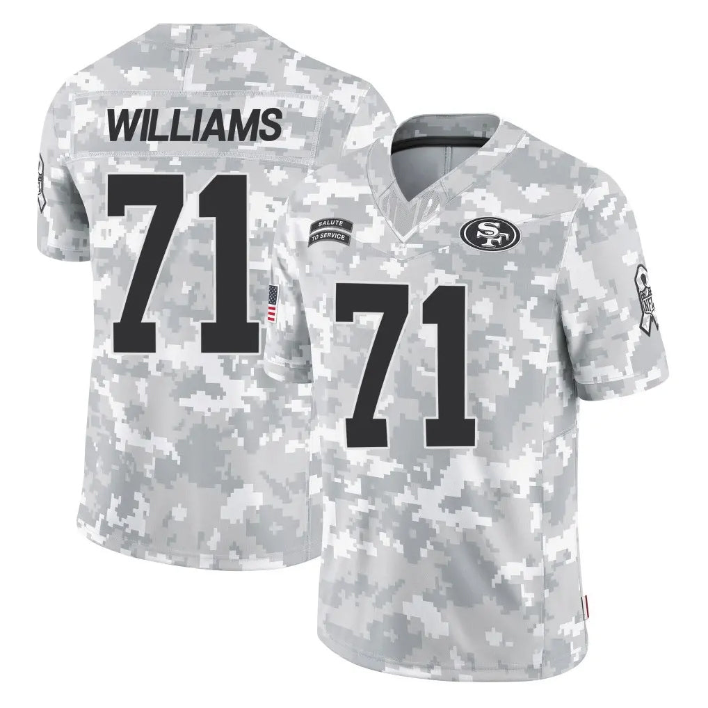 SF.49ers #71 Trent Williams Player Arctic Camo Limited Salute To Service Home Game Odoa Stitched Jerseys