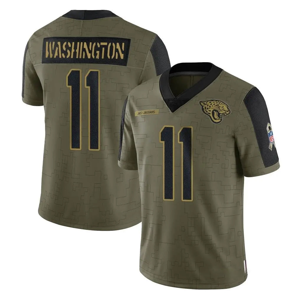 J.Jaguars #11 Parker Washington Player Olive Salute To Service Limited Game Odoa Stitched Jerseys