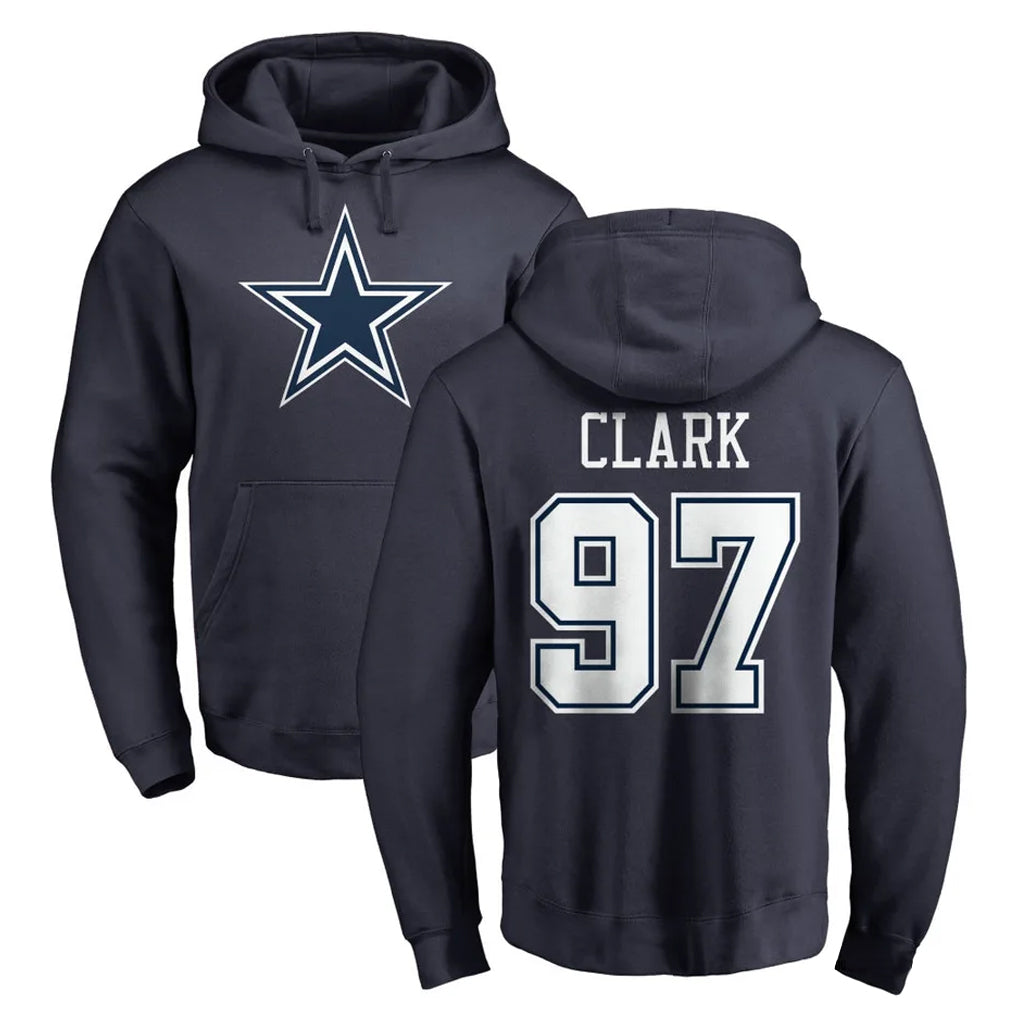 D.Cowboys #97 Kenny Clark Player Navy Pullover Hoodies Limited Odoa Stitched Jerseys