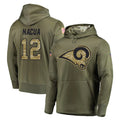 LA.Rams #12 Puka Nacua Player Olive Salute to Service Pullover Hoodies Home Game Odoa Stitched Jerseys