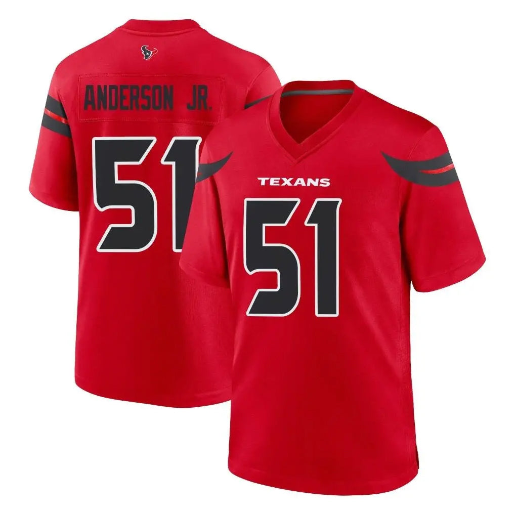 H.Texans #51 Will Anderson Jr. Player Red Alternate Home Game Odoa Stitched Jerseys