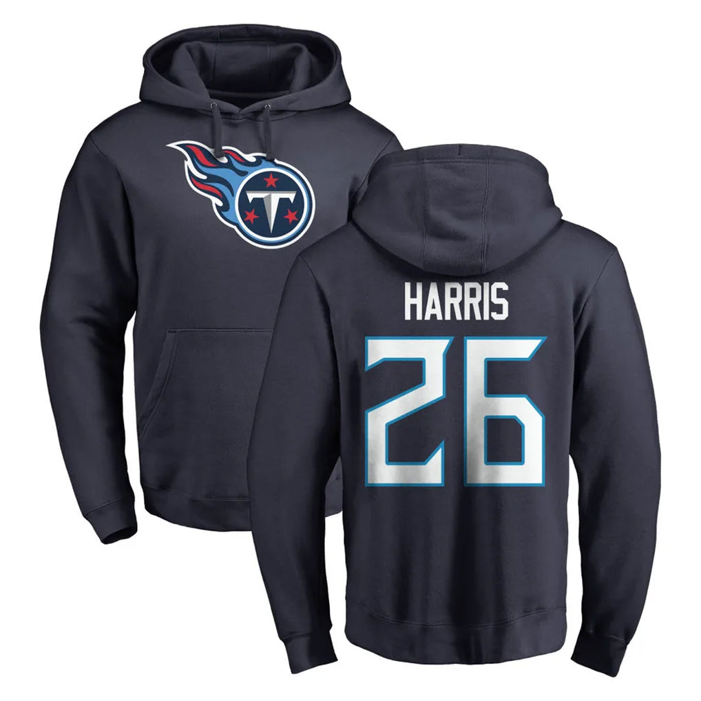 T.Titans #26 Marcus Harris Player Navy Logo Pullover Hoodies Home Game Odoa Stitched Jerseys