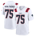 NE.Patriots #75 Alijah Vera-Tucker Player White Home Game Odoa Stitched Jerseys