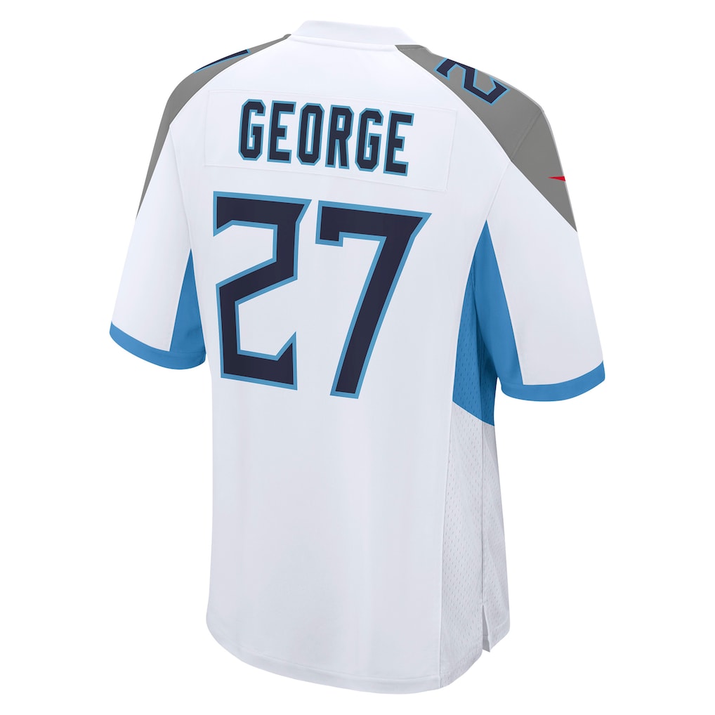 Odoa T.Titans #27 Eddie George White Retired Player Game Jersey