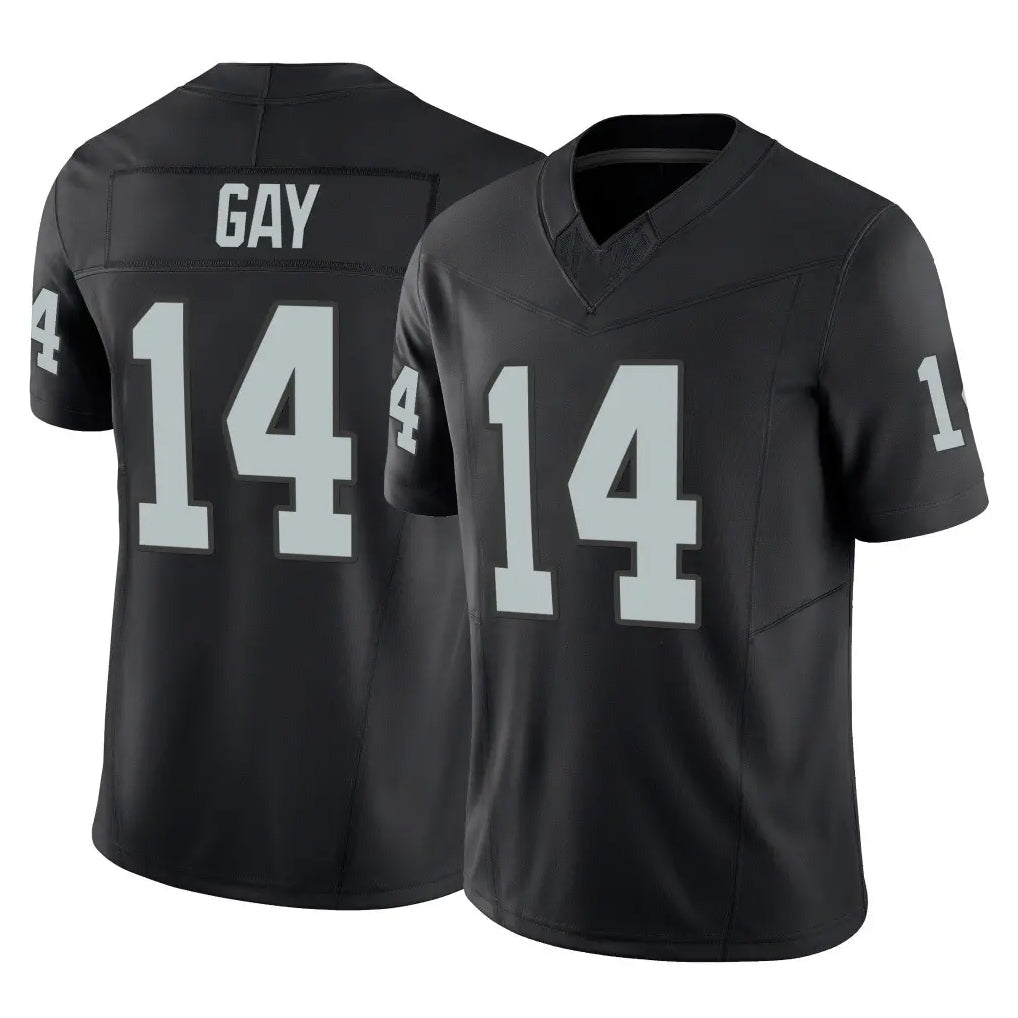 LV.Raiders #14 Matt Gay Player Black Limited Vapor F.U.S.E. Home Game Odoa Stitched Jerseys