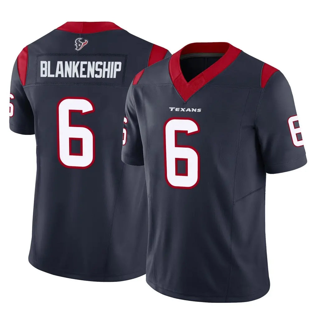 H.Texans #6 Reed Blankenship Player Navy Limited Vapor F.U.S.E. Home Game Odoa Stitched Jerseys