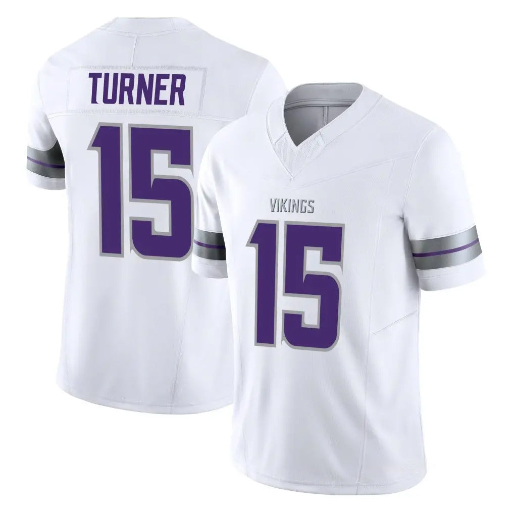 M.Vikings #15 Dallas Turner Player White Limited Alternate Vapor F.U.S.E. Home Game Odoa Stitched Jerseys